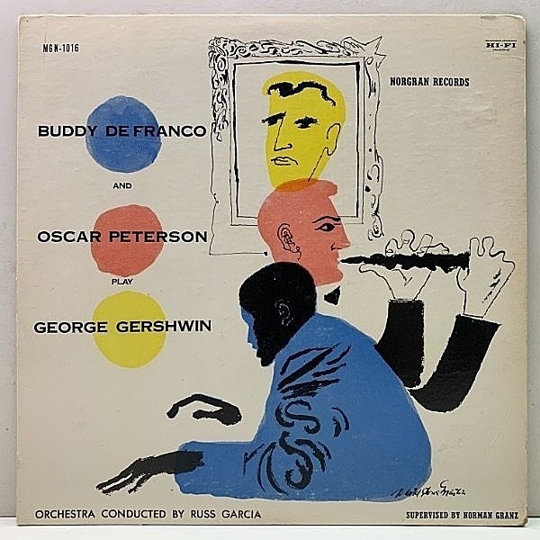 レコードメイン画像：USオリジナル Norgran 黄ラベ 深溝 BUDDY DeFRANCO, OSCAR PETERSON Play George Gershwin (MG N-1016) DSMアート・ジャケット