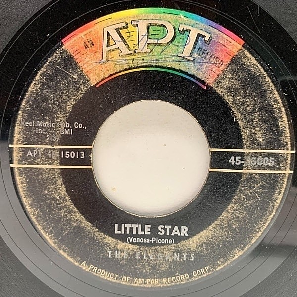 レコードメイン画像：【哀愁の美メロDOO-WOP】USオリジナル 7インチ ELEGANTS Little Star / Getting Dizzy ('58 Apt) 山下達郎『Brutus Songbook』掲載 45RPM.
