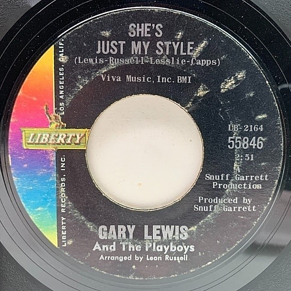 レコードメイン画像：USオリジナル 7インチ GARY LEWIS and THE PLAYBOYS She's Just My Style ('65 Liberty) ジェリー・ルイス あの娘のスタイル 45RPM.