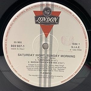 レコード画像：T-EMPO / Saturday Night, Sunday Morning