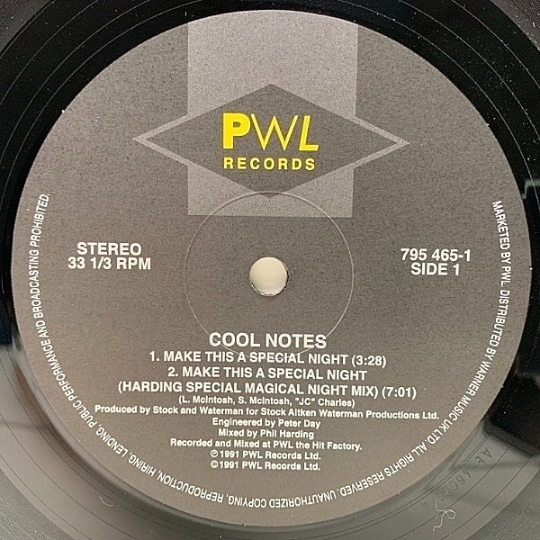 レコードメイン画像：良好盤!! 12インチ COOL NOTES Make This A Special Night (PWL) '90s R&B CLASSIC 33RPM.