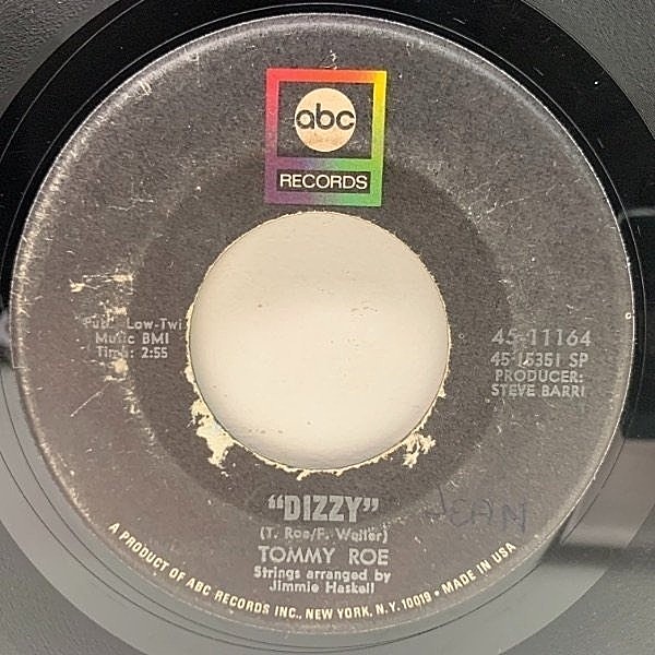 レコードメイン画像：【DE LA SOUL Magic Number ネタ】USオリジナル 7インチ TOMMY ROE Dizzy ('69 ABC) ドラムブレイク 古典 オールドスクール 45RPM.