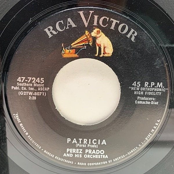 レコードメイン画像：【スペースエイジ系マンボジャズロック】USオリジナル 7インチ PEREZ PRADO Patricia / Why Wait ('58 RCA Victor) ペレス・プラード LATIN