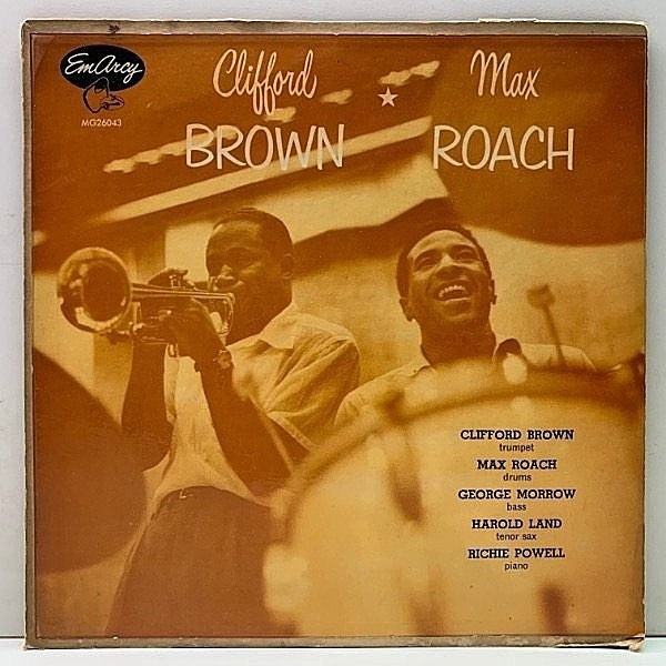 レコードメイン画像：US 完全オリジナル 10インチ [YMG, FLAT, 大ドラ, 青刷り] CLIFFORD BROWN And MAX ROACH (EmArcy MG 26043) HAROLD LAND, RITCHIE POWEL