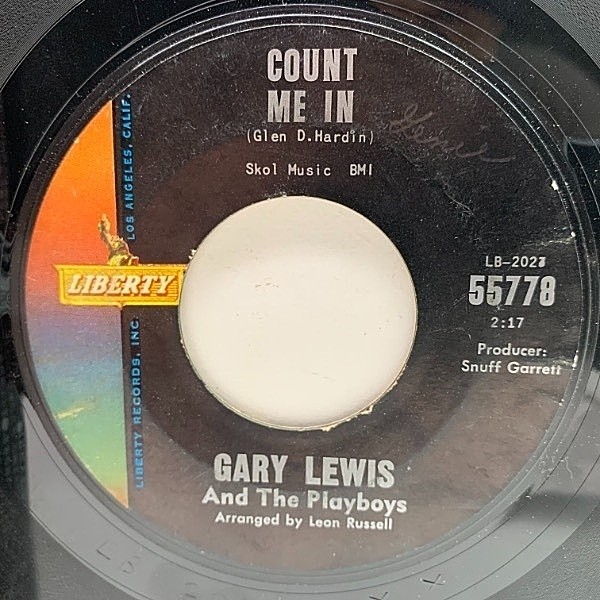 レコードメイン画像：【レオン・ラッセルがアレンジを担当した美メロナンバー】USオリジナル 7インチ GARY LEWIS & THE PLAYBOYS Count Me In ('61 Columbia)