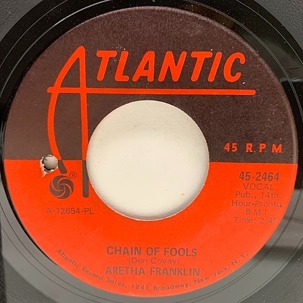レコードメイン画像：USオリジナル 7インチ ARETHA FRANKLIN Chain Of Fools ('67 Atlantic) アレサ・フランクリン 45RPM.