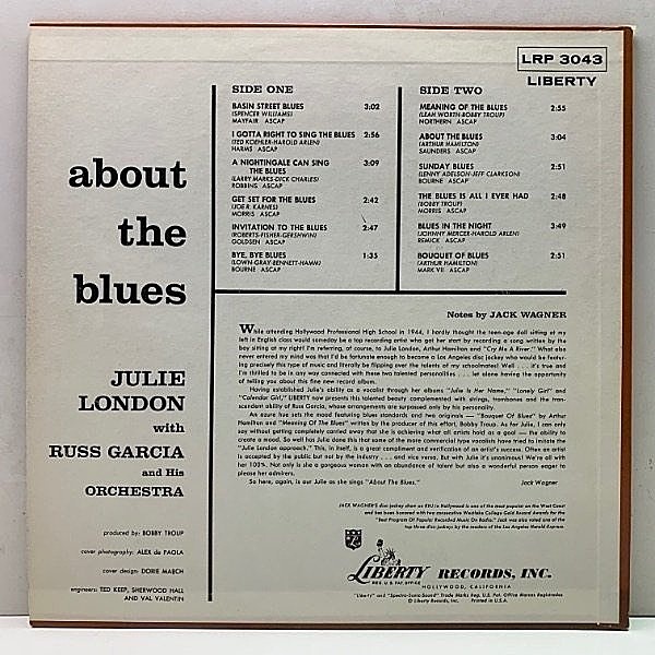 About The Blues / ジュリー ロンドン USオリジナル JULIE LONDON / About The Blues (LP) / Liberty | WAXPEND RECORDS