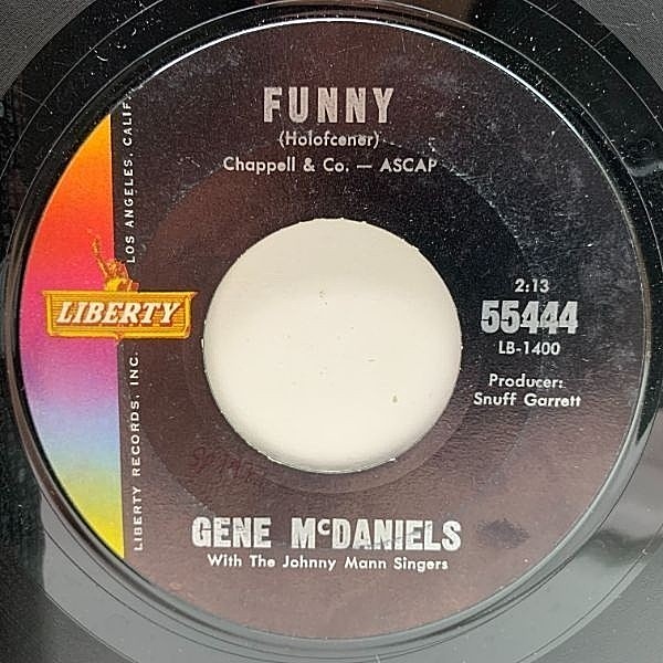 レコードメイン画像：USオリジナル 7インチ GENE McDANIELS Funny / Chapel Of Tears ('62 Liberty) EARLY SOUL ジーン・マクダニエルズ 45RPM.