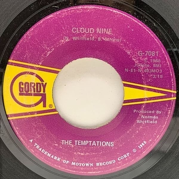 レコードメイン画像：USオリジナル 7インチ TEMPTATIONS Cloud Nine ('68 Gordy) Psychedelic Soul 名曲 テンプテーションズ 45RPM.