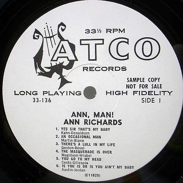 【希少　カナダ盤LP】ANN RICHARDS／Ann, Man ! Ann Richards – Ann, Man! – Vinyl (LP, Album + 2 more), 1961