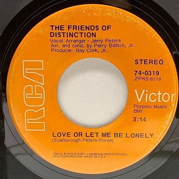 レコードメイン画像：USオリジナル 7インチ FRIENDS OF DISTINCTION Love Or Let Me Be Lonely ('70 RCA Victor) メロウファンク R&B 45RPM.