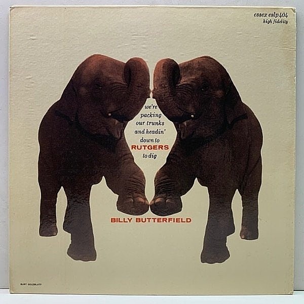 レコードメイン画像：レアな良好品!! 手書きRVG, MONO 深溝 USオリジナル BILLY BUTTERFIELD At Rutgers (Essex 404) Burt Goldblatt 像 ゾウ 4部作 人気盤