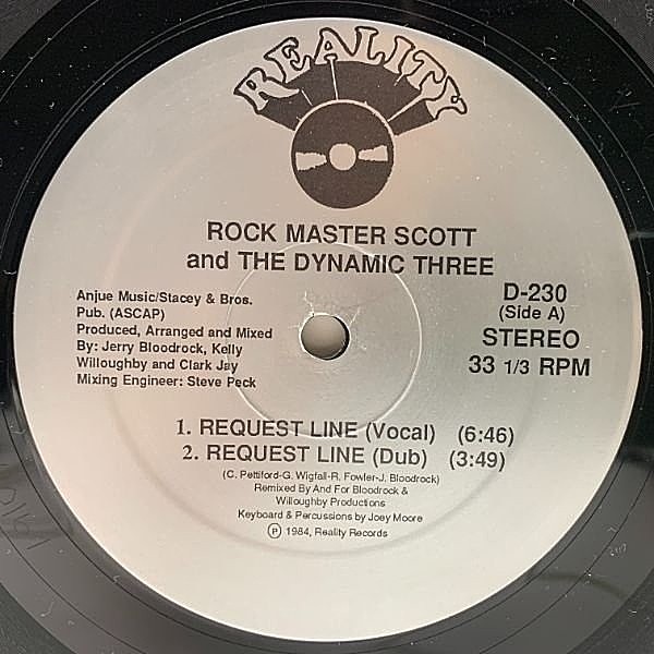 レコードメイン画像：シュリンク美盤!! 12インチ USオリジナル ROCK MASTER SCOTT & THE DYNAMIC THREE Request Line ('84 Reality) OLD SCHOOL CLASSIC
