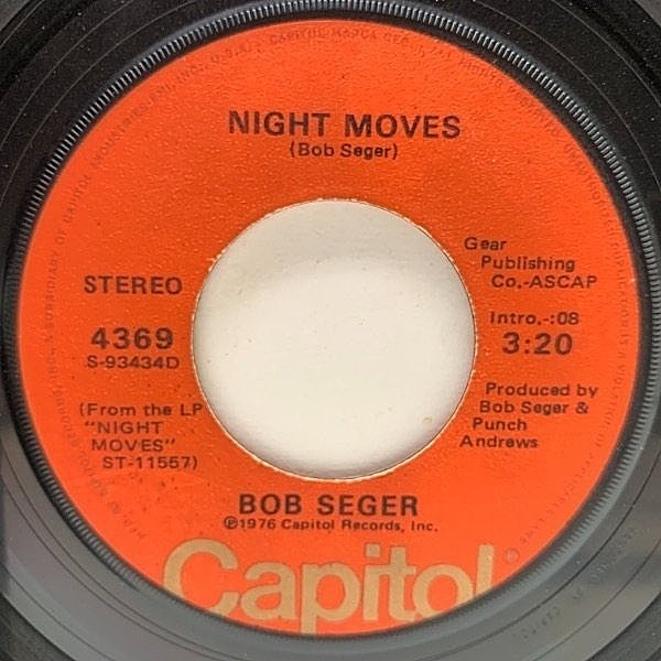 レコードメイン画像：USオリジナル 7インチ BOB SEGER Night Moves / Ship Of Fools ('76 Capitol) ボブ・シーガー 45RPM.