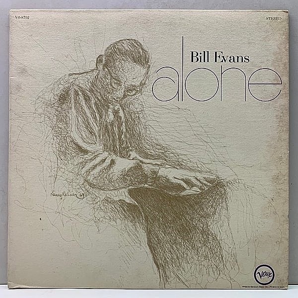 レコードメイン画像：美盤!! ざら紙 USオリジナル BILL EVANS Alone ('70 Verve) リリシズムに溢れたソロピアノ作品 ビル・エヴァンス／アローン 米 初回プレス