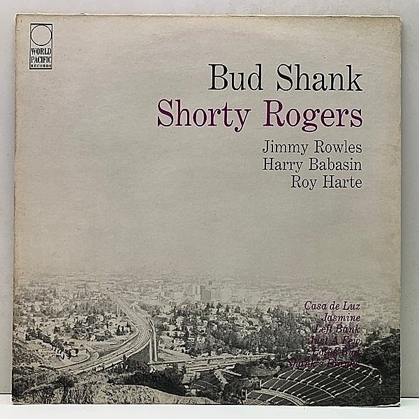レコードメイン画像：良好盤!! MONO 深溝 US初期プレス BUD SHANK / SHORTY ROGERS / BILL PERKINS (Pacific Jazz PJ 1205) 昼と夜のバド・シャンク
