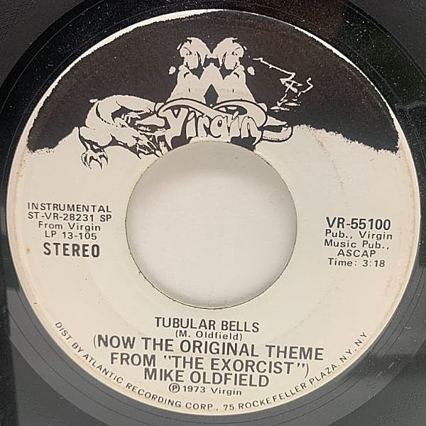 レコードメイン画像：7インチ USオリジナル MIKE OLDFIELD Tubular Bells ('73 Virgin) Theme From The Exorcist エクソシストのテーマ 45RPM.