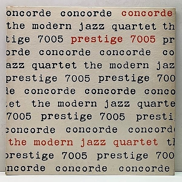 レコードメイン画像：NYC MONO 深溝 手書きRVG 米オリジナル MODERN JAZZ QUARTET Concorde ('55 Prestige) w/ MILT JACKSON, JOHN LEWIS ほか