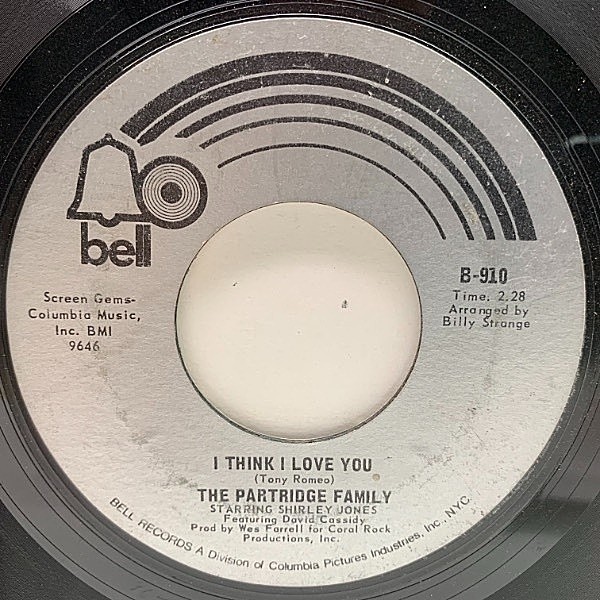 レコードメイン画像：【NICE & SMOOTH／Hip Hop Junkies ネタ】USオリジナル 7インチ PARTRIDGE FAMILY I Think I Love You ('70 Bell) 悲しき初恋 45RPM.