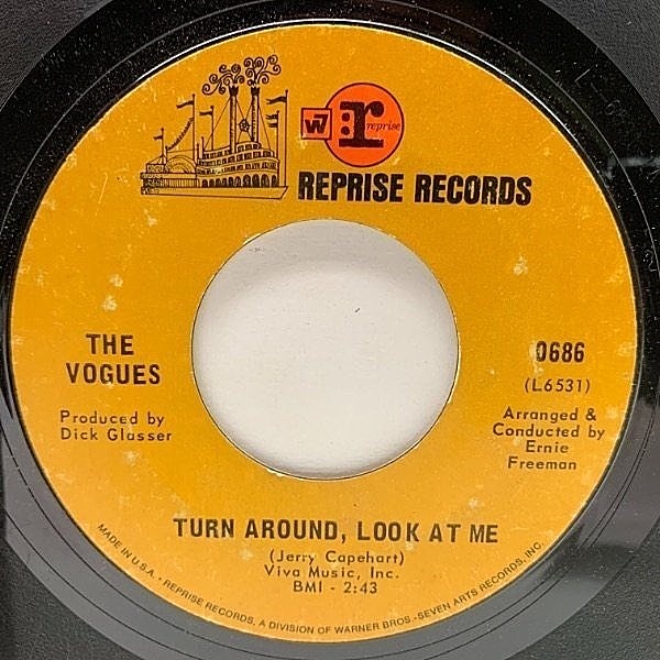 レコードメイン画像：USオリジナル 7インチ VOGUES Turn Around, Look At Me ('68 Reprise) ボーグス ふりかえった恋 45RPM.