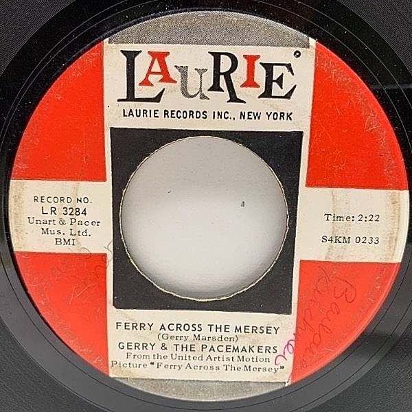 レコードメイン画像：USオリジナル 7インチ GERRY & THE PACEMAKERS Ferry Across The Mersey ('65 Laurie) Brian Epstein マージー・ビート 45RPM.