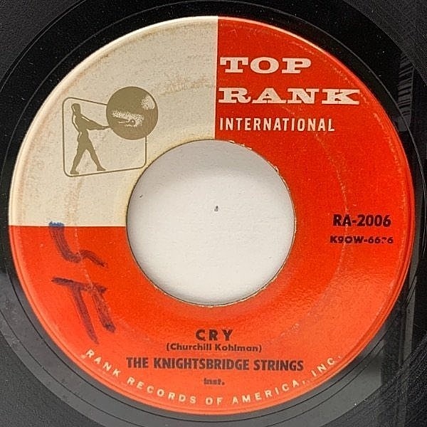 レコードメイン画像：【101 Stringsに対する英国からの回答】USオリジナル 7インチ KNIGHTSBRIDGE STRINGS Cry ('59 Top Rank International) カルトグループ
