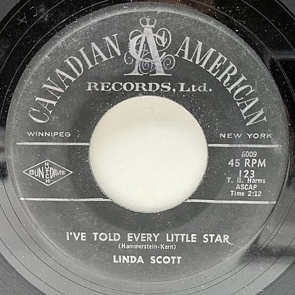 レコードメイン画像：USオリジナル 7インチ LINDA SCOTT I've Told Every Little Star ('61 Canadian American) マツコの知らない世界 オープニング曲!! 45RPM.