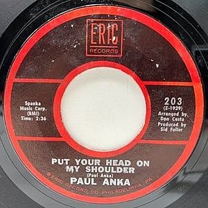レコード画像：PAUL ANKA / Put Your Head On My Shoulder / Summer's Gone