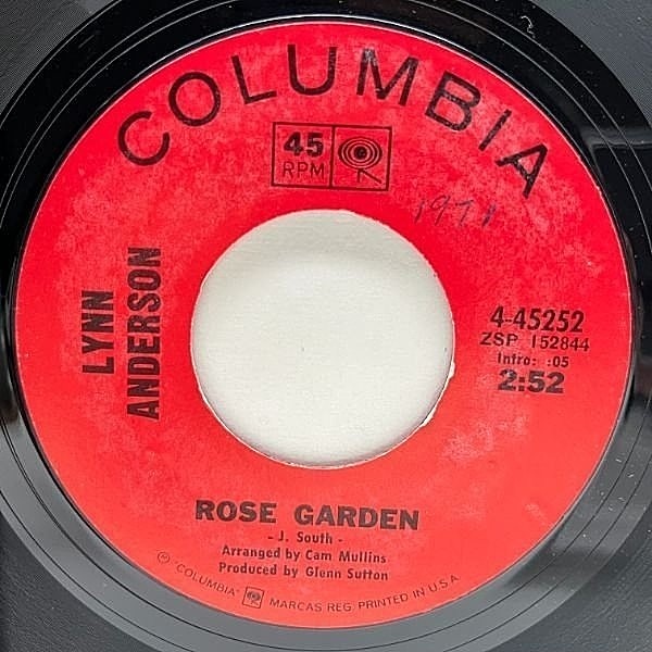 レコードメイン画像：良好盤!! USオリジナル 7インチ LYNN ANDERSON Rose Garden / Nothing Between Us ('70 Columbia) リン・アンダーソン 45RPM. 