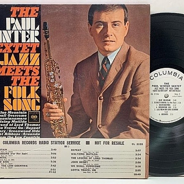 レコードメイン画像：白プロモ MONO 美品!! US 完全オリジナル PAUL WINTER SEXTET Jazz Meets The Folk Song ('64 Columbia) 米 モノラル 初回プレス Promo