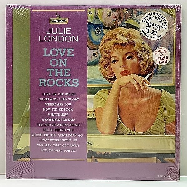 レコードメイン画像：シュリンク美品!! MONO 虹ツヤ USオリジナル JULIE LONDON Love On The Rocks ('63 Liberty) インティメイトなバラード集 米 初回モノラル