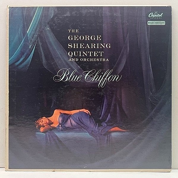 レコードメイン画像：MONO 虹リム US初期プレス GEORGE SHEARING QUINTET Blue Chiffon ('59 Capitol) シアリング流カクテルジャズの本命盤
