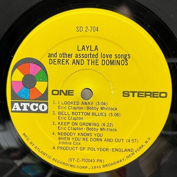 ATCO原盤Derek And The Dominos/Layla /2LP