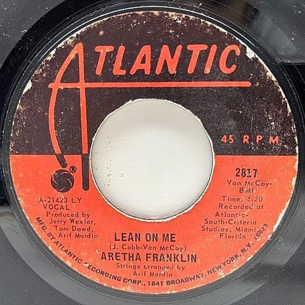 レコードメイン画像：USオリジナル 7インチ ARETHA FRANKLIN Spanish Harlem / Lean On Me ('71 Atlantic) アレサ・フランクリン 名曲 45RPM.