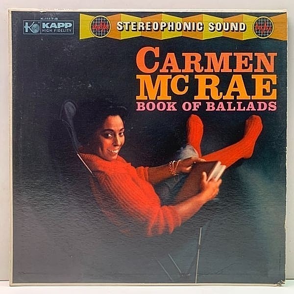 レコードメイン画像：音質抜群!! USオリジナル 臙脂シルバー 深溝 CARMEN McRAE Book Of Ballads ('59 Kapp) カーメン・マクレエ 全盛期のバラード・アルバム