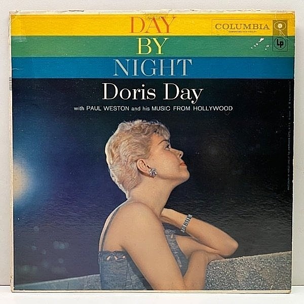 レコードメイン画像：USオリジナル MONO 初版 6eye 深溝 DORIS DAY Day By Night ('56 Columbia) 米 初回 モノラル 絶品のバラードを綴った癒しの名盤