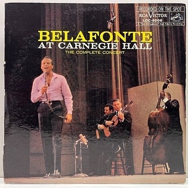 レコードメイン画像：US 完全オリジナル MONO 一桁マト ニッパー犬 深溝 HARRY BELAFONTE At Carnegie Hall ('59 RCA) ハリー・ベラフォンテ 米 モノラル