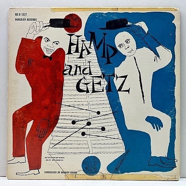 レコードメイン画像：USオリジナル 1st 黄Norgran LIONEL HAMPTON & STAN GETZ Hamp And Getz (MG N-1037) ゲッツとハンプトンの最初で最期の競演