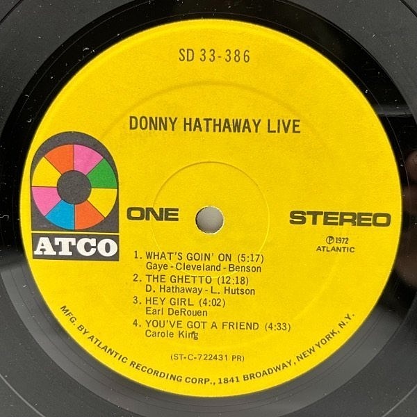 DONNY HATHAWAY / Live LP / ATCO   WAXPEND RECORDS