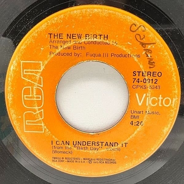 レコードメイン画像：【デトロイト産レアグルーヴ】USオリジナル 7インチ NEW BIRTH I Can Understand It ('73 RCA Victor) ニュー・バース 45RPM.