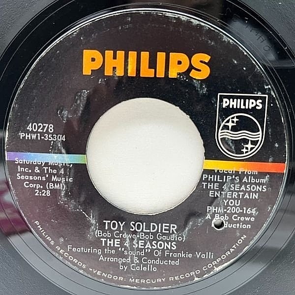 レコードメイン画像：USオリジナル 7インチ FOUR SEASONS Toy Soldier / Betrayed ('65 Philips) 美メロDOO-WOP ボブ・クリュー 45RPM.
