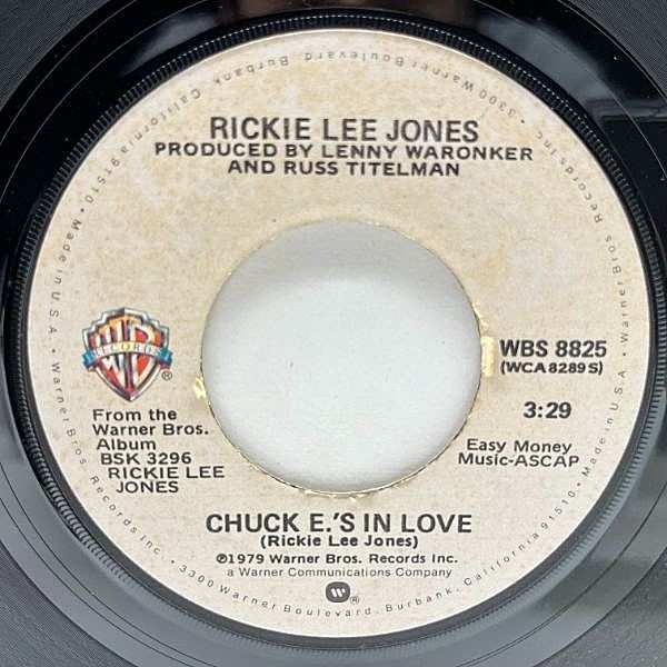 レコードメイン画像：美盤!! 7インチ USオリジナル RICKIE LEE JONES Chuck E.'s In Love 恋するチャック ('79 Warner) 米シングル 45RPM. EP 大ヒット 名曲