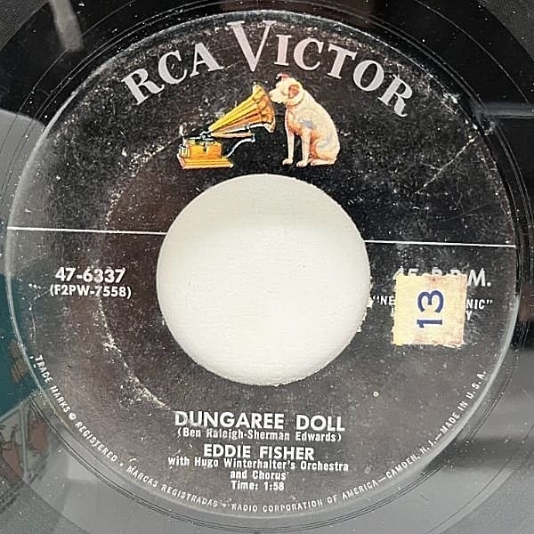 レコードメイン画像：【'50s TEEN POP】USオリジナル 7インチ EDDIE FISHER Dungaree Doll ('55 RCA Victor) エディ・フィッシャー 45RPM.