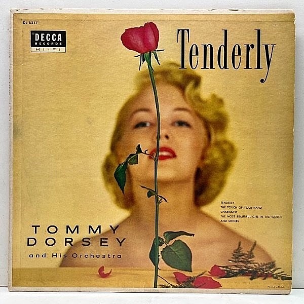 レコードメイン画像：美盤!! MONO 米初期プレス TOMMY DORSEY Tenderly (Decca DL 8217) トミー・ドーシー楽団によるノスタルジックな好盤 US モノラル