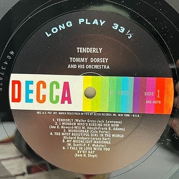 TOMMY DORSEY / Tenderly (10) / Decca | WAXPEND RECORDS