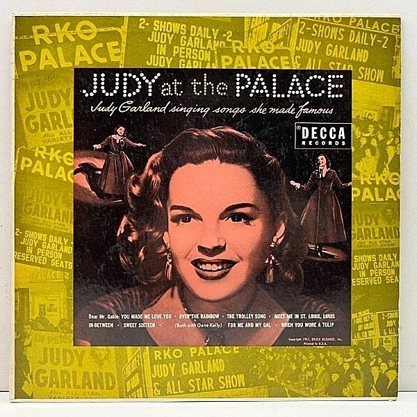 レコードメイン画像：良好!! FLAT 米オリジナル 10インチ JUDY GARLAND Judy At The Palace ('51 Decca DL 6020) ホーム＝ザ・パレスでのステージ