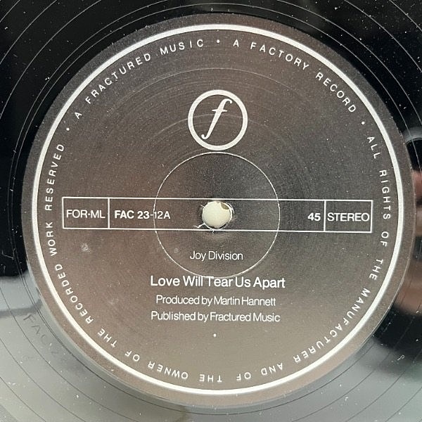 JOY DIVISION / Love Will Tear Us Apart (12) / Factory