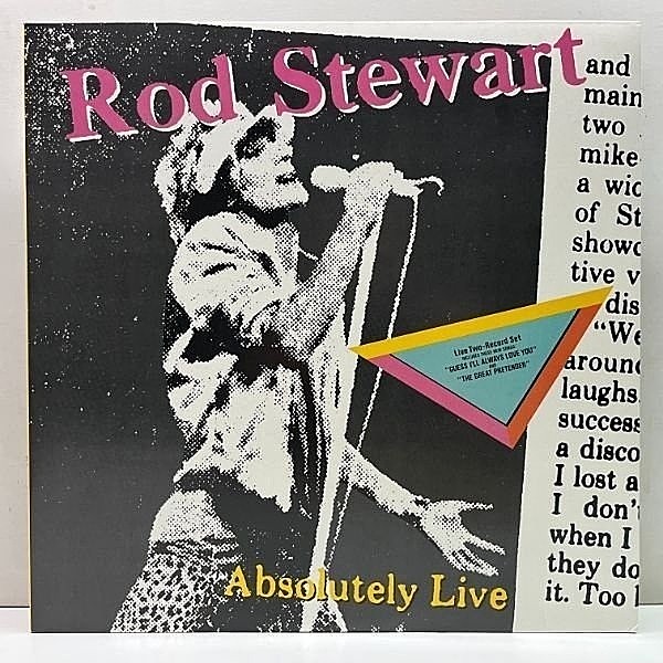 レコードメイン画像：極美品 2LP 横縞ボーダー JPNオリジナル ROD STEWART Absolutely Live ('82 Warner) ロッド・スチュワート 初のライヴ・アルバム