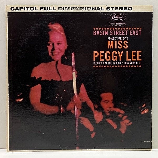 レコードメイン画像：良好盤!! US初期 虹リム 艶ラベ PEGGY LEE Basin Street East - At The Fabulous New York Club ('61 Capitol) w/ MAX BENNETT, STAN LEVEY