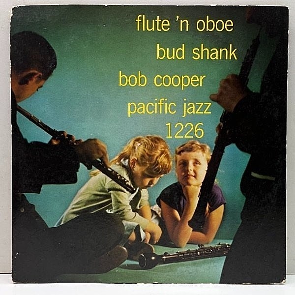 レコードメイン画像：MONO 深溝 US初期プレス BUD SHANK, BOB COOPER Flute 'N Oboe ('57 Pacific Jazz) バド・シャンク＆ボブ・クーパーの共演盤